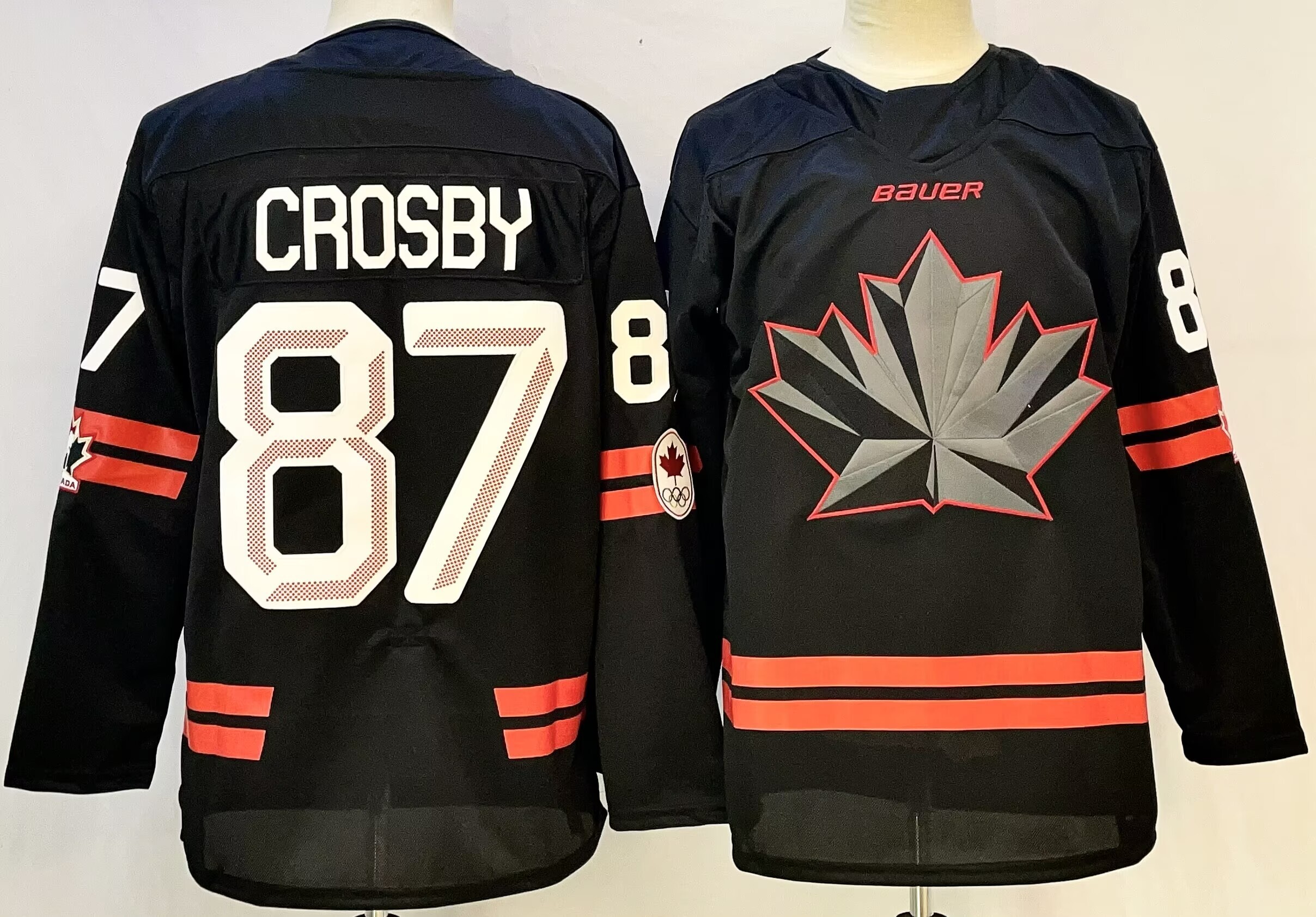 Men Canada Olympic #87 Crosby Black adidas 2026 NHL  jersey